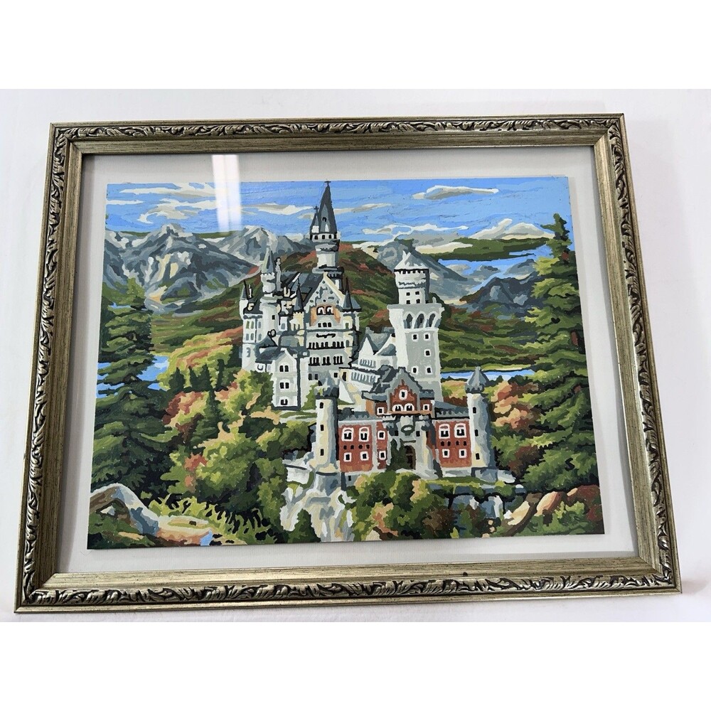 Vintage Neuschwanstein Castle Paint By Number Germany King Ludwig II 20x16"